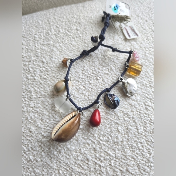 NEW!! Free People, Collected Anklet, Navy - Picture 1 of 5